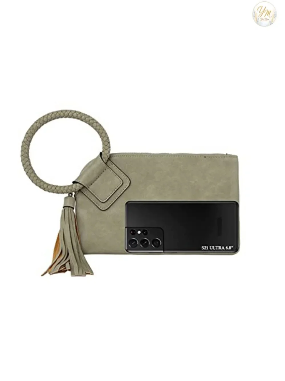 Vegan Leather Clutch Wristlet Wallet with Hand Strap Casual Formal
